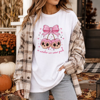 Rosa Halloween-tröja för bröstcancerupplysning T Shirt
