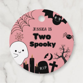 Rosa Halloween två-Födelsedagsfester Gåvor Etiketter
