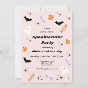 Rosa Halloween, valfritt årligt Spooktaculärt föde Inbjudningar