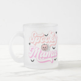 Rosa Halloween Vibes för Mammor WHO Slay Frostad Glasmugg