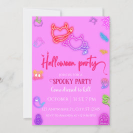 Rosa Halloween Vuxen Cocktail Party-gruppinbjudan Inbjudningar