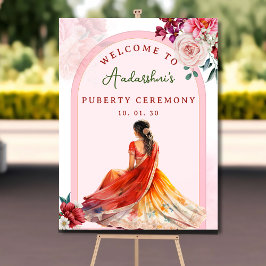 Rosa Halsari välkomstskylt Puberty-ceremoni Poster