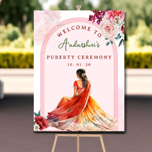 Rosa Halsari välkomstskylt Puberty-ceremoni Poster