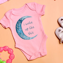 Rosa Halva Måne | ANPASSNINGSBAR BABY T Shirt
