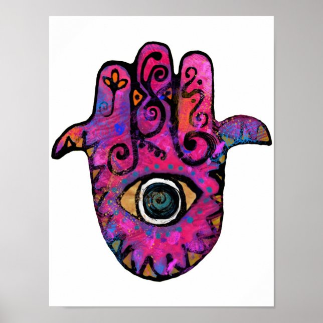 Rosa Hamsa Poster (Framsidan)