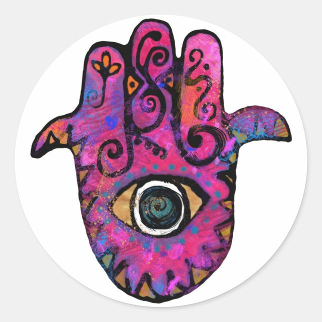 **ROSA HAMSA** RUNT KLISTERMÄRKE (Framsida)