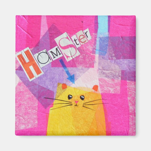 Rosa Hamster Magnet (Framsidan)