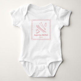 Rosa Hand-Drawn Après Bébé Girl Winter Ski T Shirt