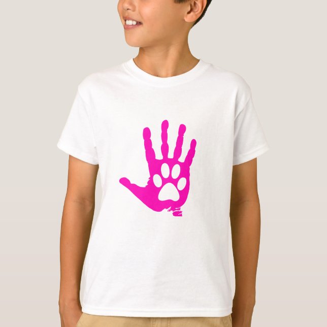Rosa hand med Tass Underbar gåva T-shirt (Framsida)