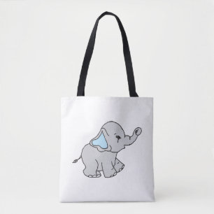 Rosa Hand plockade Elephant Mönster Elephant Teck Tygkasse