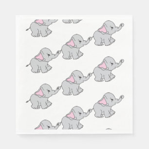 Rosa Hand plockade Elephant Mönster Elephant Teckn Pappersservett