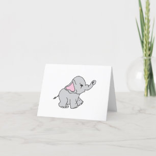 Rosa Hand plockade Elephant Mönster Elephant Teckn Tack Kort