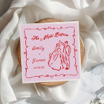 Rosa Hand plockade Natten före Bröllop Napkins Pappersservett<br><div class="desc">Rosa Hand plockade Natten före Bröllop Napkins</div>