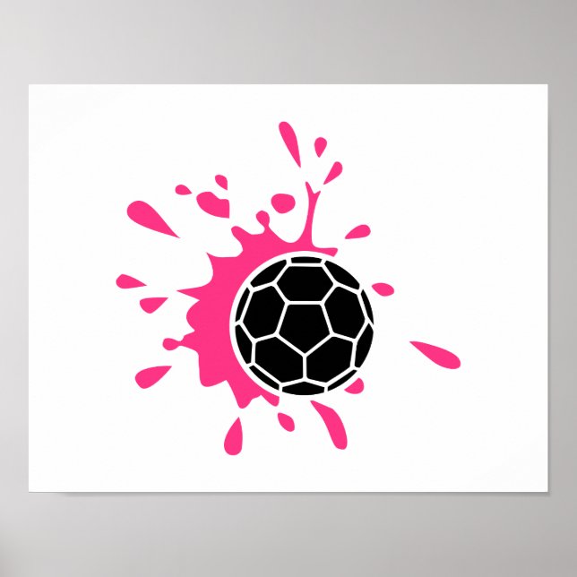 Rosa handboll stänk poster (Framsidan)