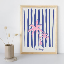 Rosa Handflatan Pair på Blue Rand Poster