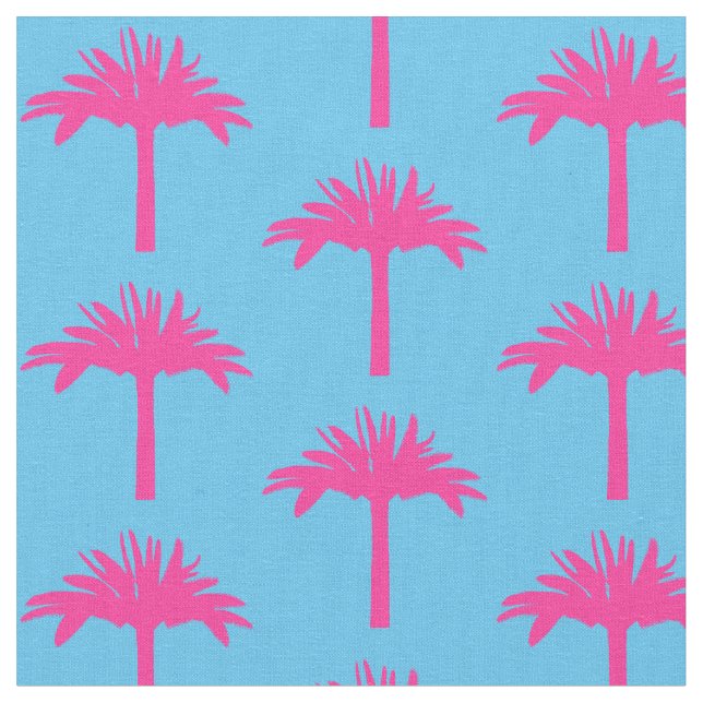 Rosa Handflatan Träd Fabric Tyg (Närbild)