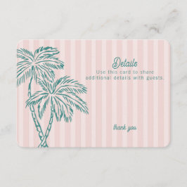 Rosa Handflatan Vår Pastel Beach-information Infog Tilläggskort