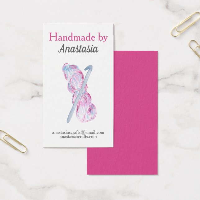 Rosa Handmade Crochet Craft Visitkort (Kontor)