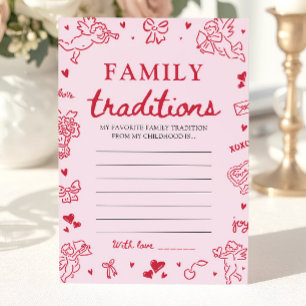 Rosa Handritad Baby Shower Familjetraditioner Spel Inbjudningar