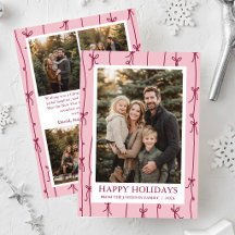 Rosa Handritad Båge Jul Familjefoto
