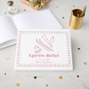 Rosa Handritad Skid Après Bébé Baby Shower Gästböcker