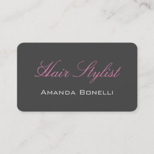 Rosa Handskrift Grått Hair Stylist Artist Visitkort
