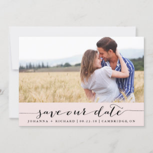 Rosa handskriven Save the Date-kunngörelse Spara Datumet
