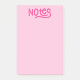 Rosa handskrivna typsnittsnoter post-it block