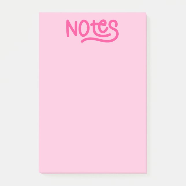 Rosa handskrivna typsnittsnoter post-it block (Framsida)