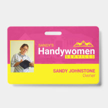 Rosa Handywomen Business Metall Klippmärke Badge