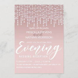  Rosa Hanging Diamond Ljus Evening Inbjudningar