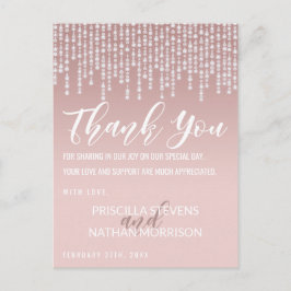  Rosa Hanging Diamond Ljus Tack Vykort