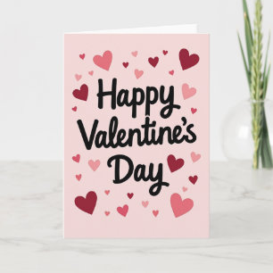 Rosa Happy Script Alla hjärtans dag-kort Kort