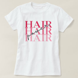 Rosa "Hårkraft" Söt Anpassad Grafisk T-shirt