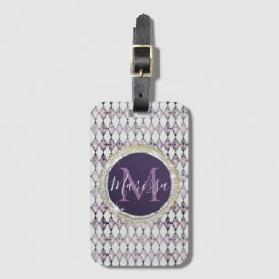 Rosa Harlequin Monogram Bagagebricka