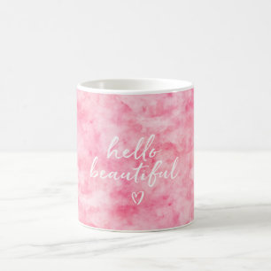 Rosa härliga vattenfärghejer kaffemugg