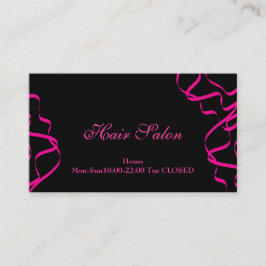 Rosa hårsalong visitkort