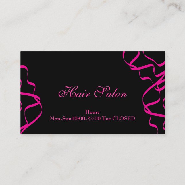 Rosa hårsalong visitkort (Framsida)