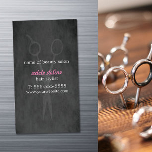 Rosa hårstylist för Minimalist eleganta grå fä Magnetiska Visitkort