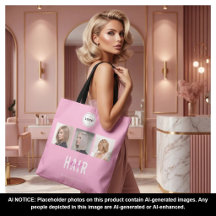 Rosa hårstylist fotokollage logotyp