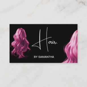 rosa hårstylist modern typografi hårtillägg visitkort