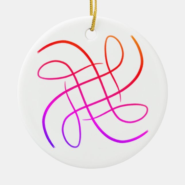 Rosa Hashy Mandala #8 Julgransprydnad Keramik (Framsidan)