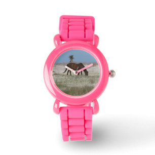 Rosa häst armbandsur