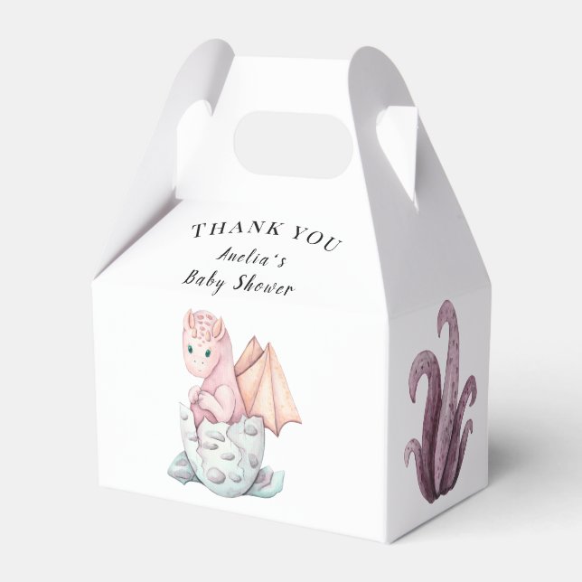 Rosa Hatching Dragon Tack Presentaskar (Framsidan Sidan)