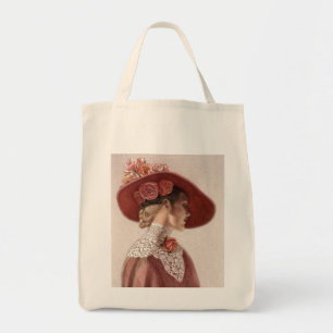 Rosa hatt för elegant vintage för tygkasse