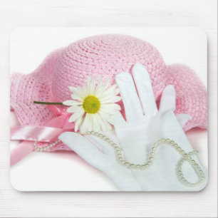 Rosa Hatt- och Vita handskar Musmatta