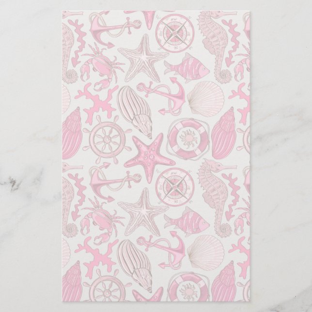 Rosa havsmönster brevpapper (Framsida)