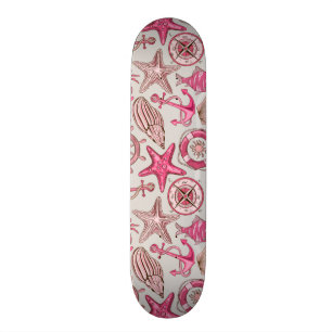 Rosa havsmönster skateboard bräda 20,5 cm