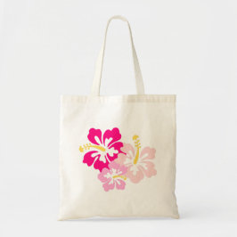 Rosa Hawaiian Flowers Tote Bag Tygkasse