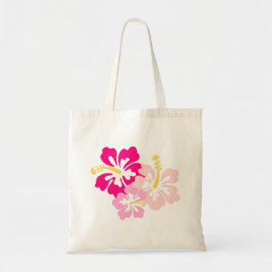 Rosa Hawaiian Flowers Tote Bag Tygkasse